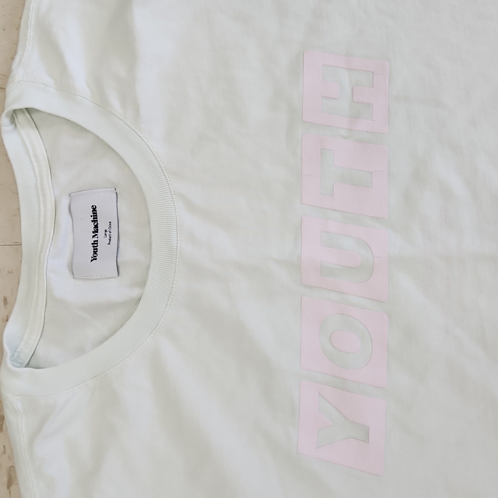 Youth Machine Light Green Pink Oversized Streetwear Graphic Tee Men's Size Large